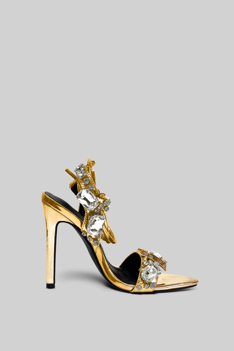 gold platform heels