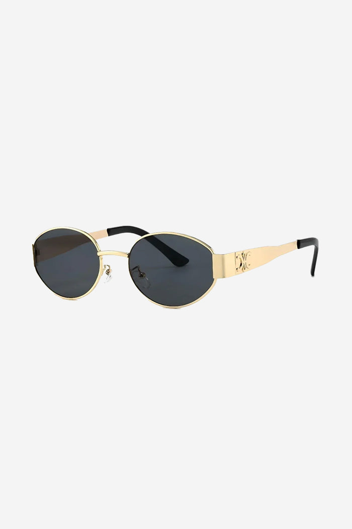 Black Frame Sunglasses with Gold Temples Amazon.com: Mens Gold Frame Black Tint Rimless Square Trendy  main image 2