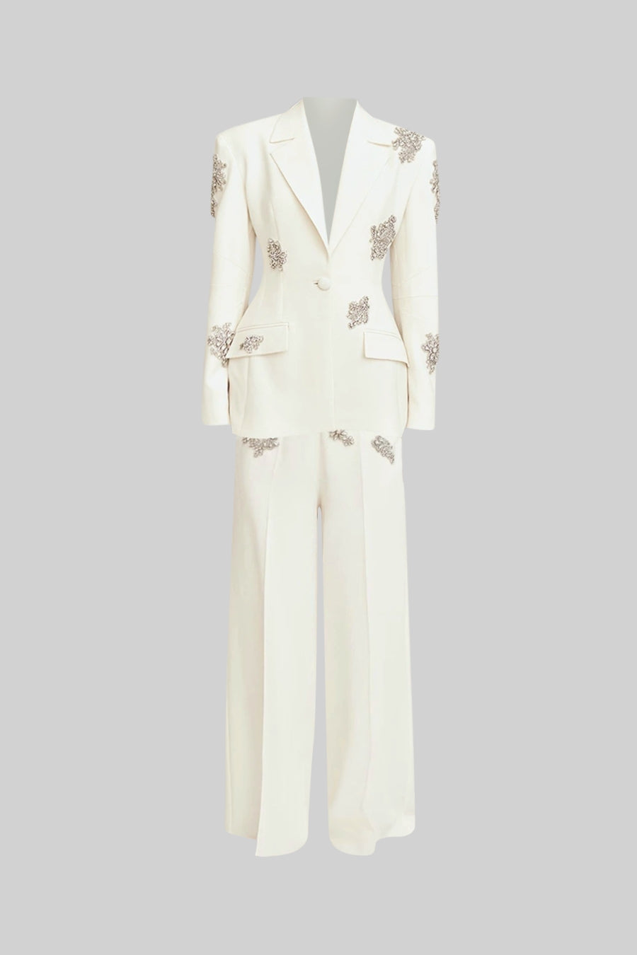 Refined Floral Embellished Pantsuit