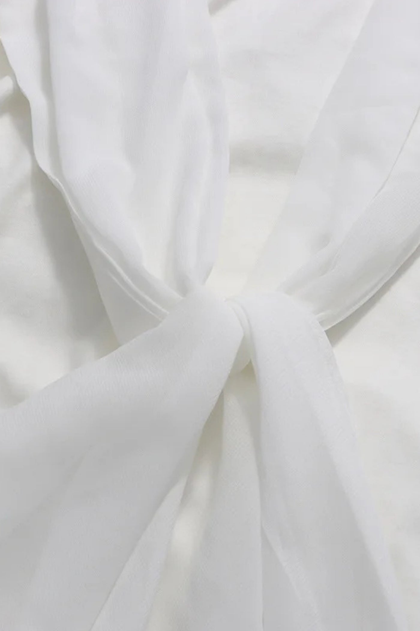 Draped Long Sleeve Maxi Dress With Cape Overlay With Knot Front Detail - White