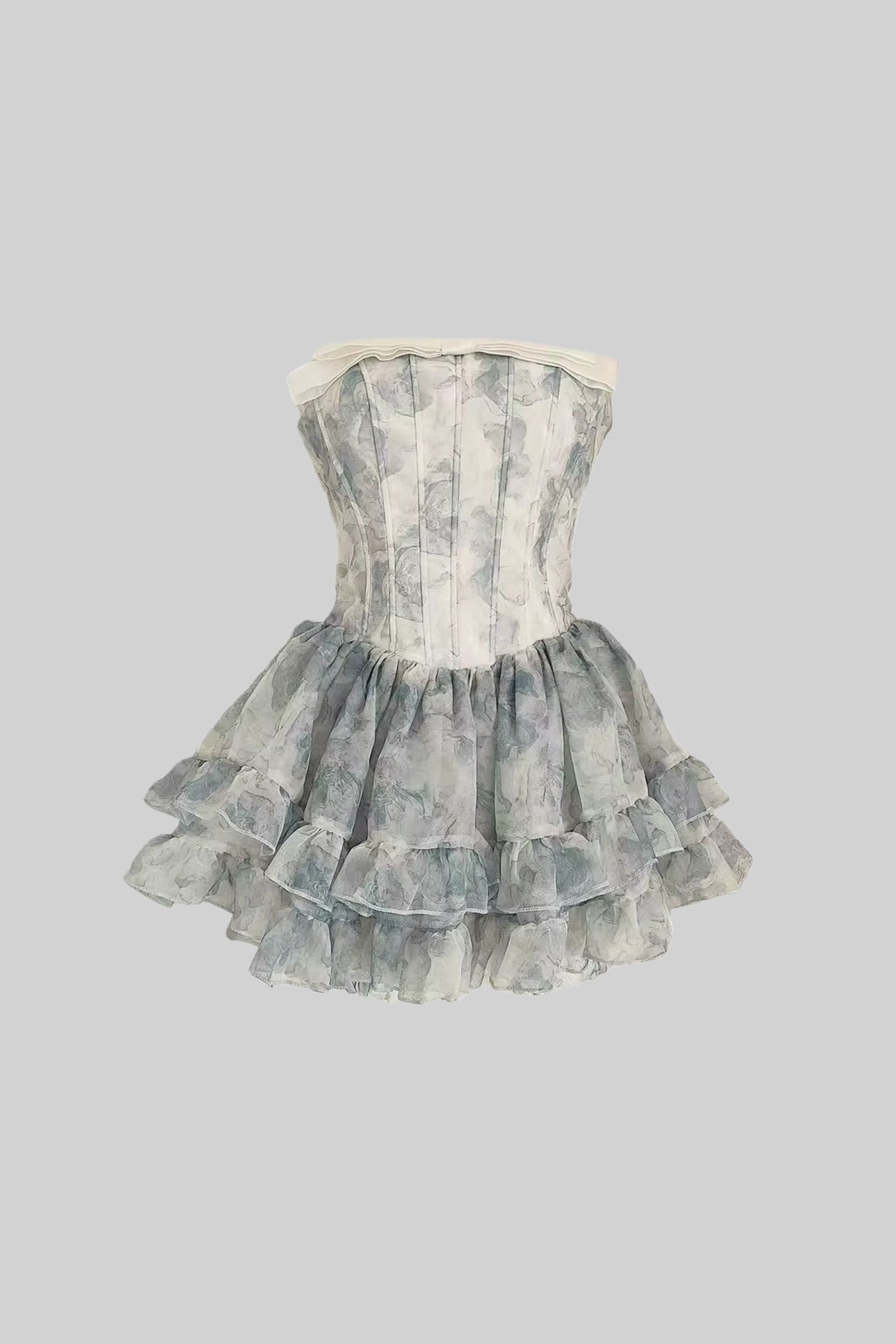 Waist-Kissed Sheer Elegance Mini Dress main image 1