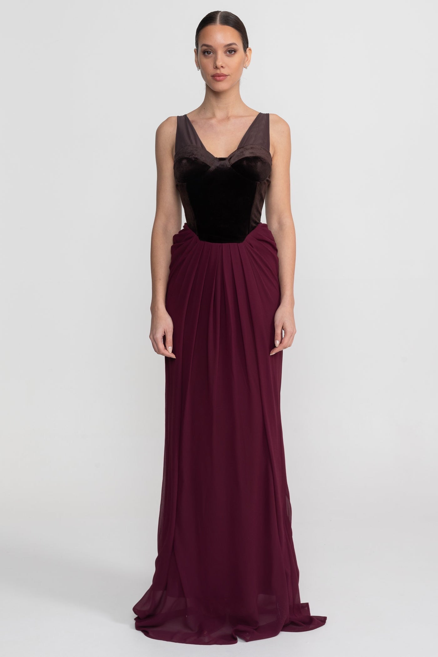 burgundy velvet corset dress Strapless Burgundy Velvet Corset Gown  shopaleena