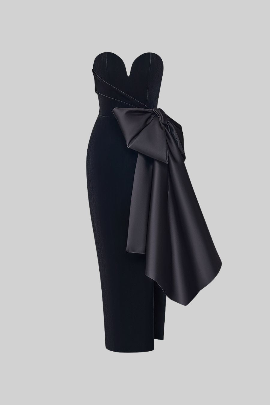 Bow-Tied Sleeveless Satin Dress (2 Colors)
