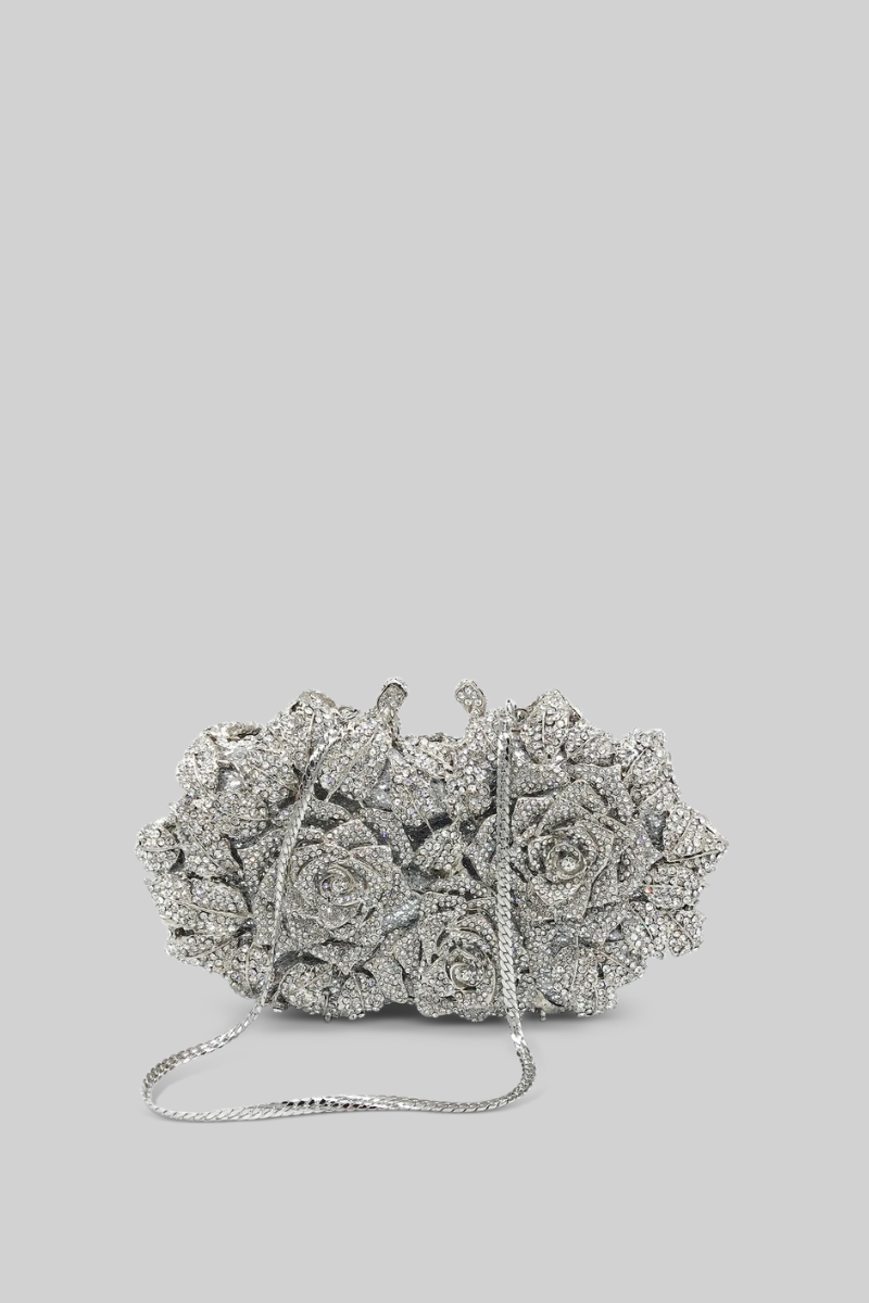 Silver best sale embellished clutch