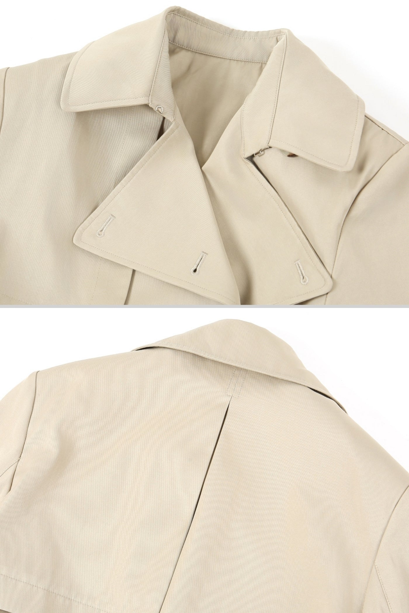 Belted Short Trench Jacket - Beige
