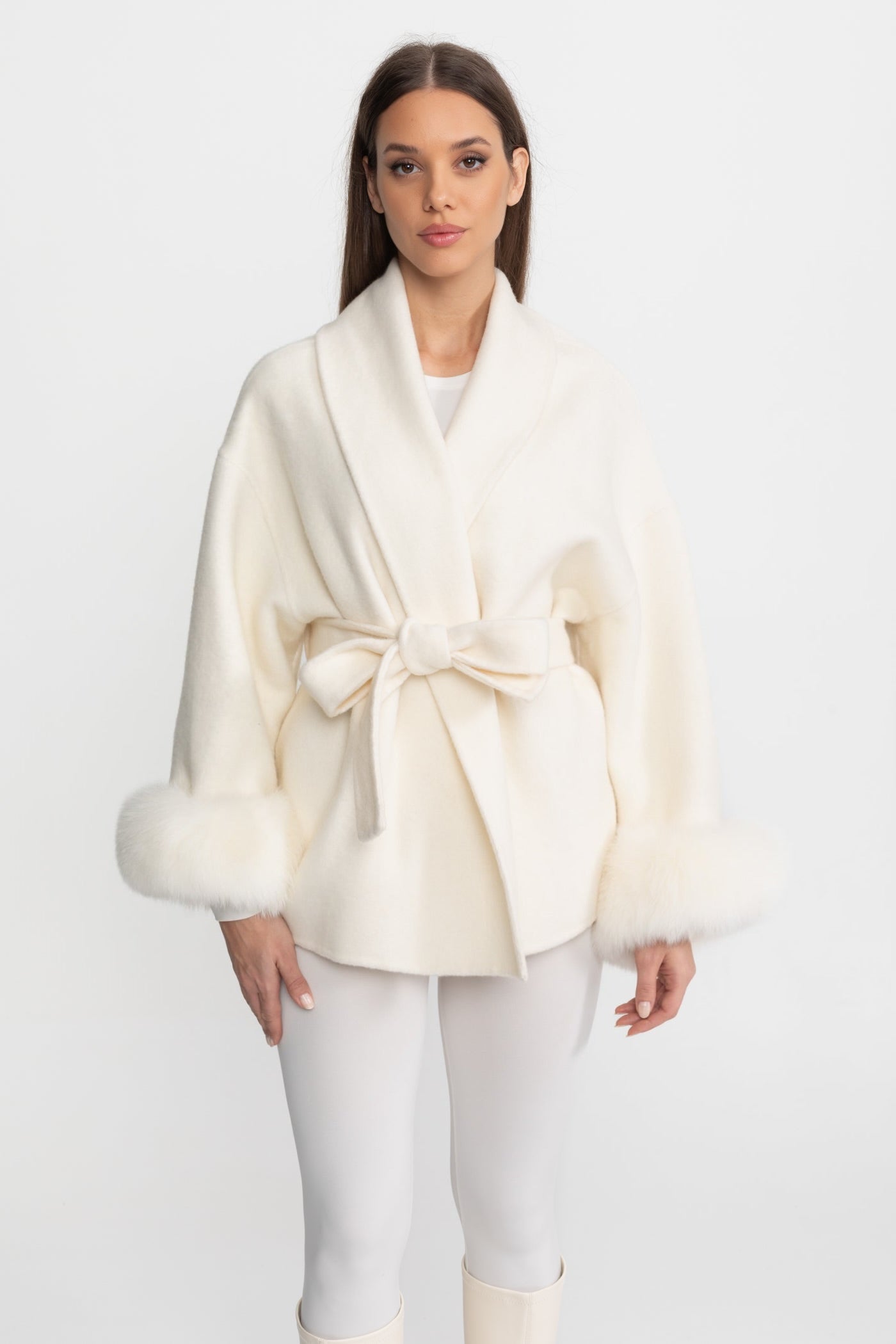 ジャケット・アウター Muori Tie Wrap Tailored Jacket /ivory ジャケット・アウター Muori Tie Wrap Tailored Jacket /ivory Wool