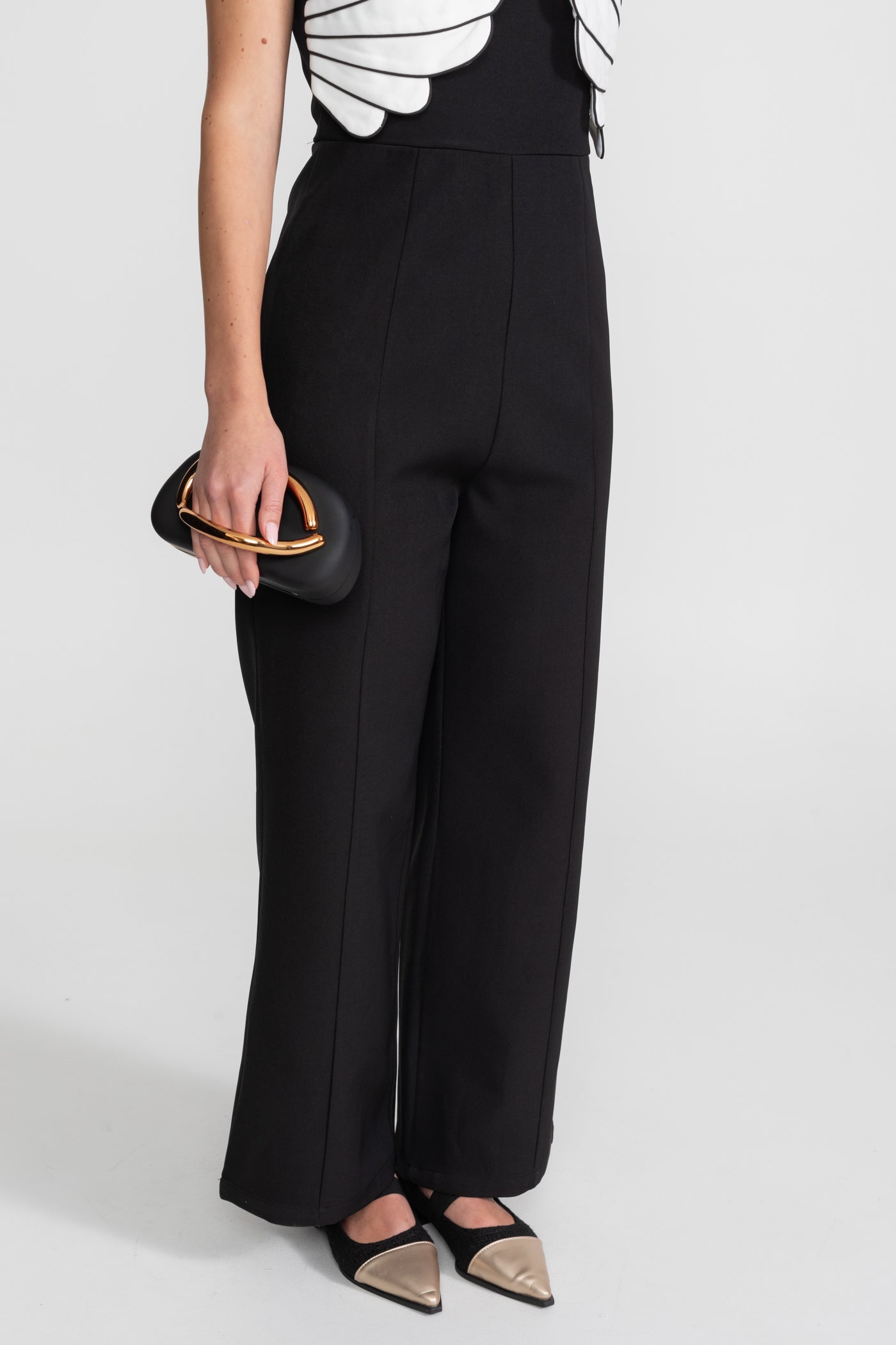 Wing Detail Jumpsuit – Black & White