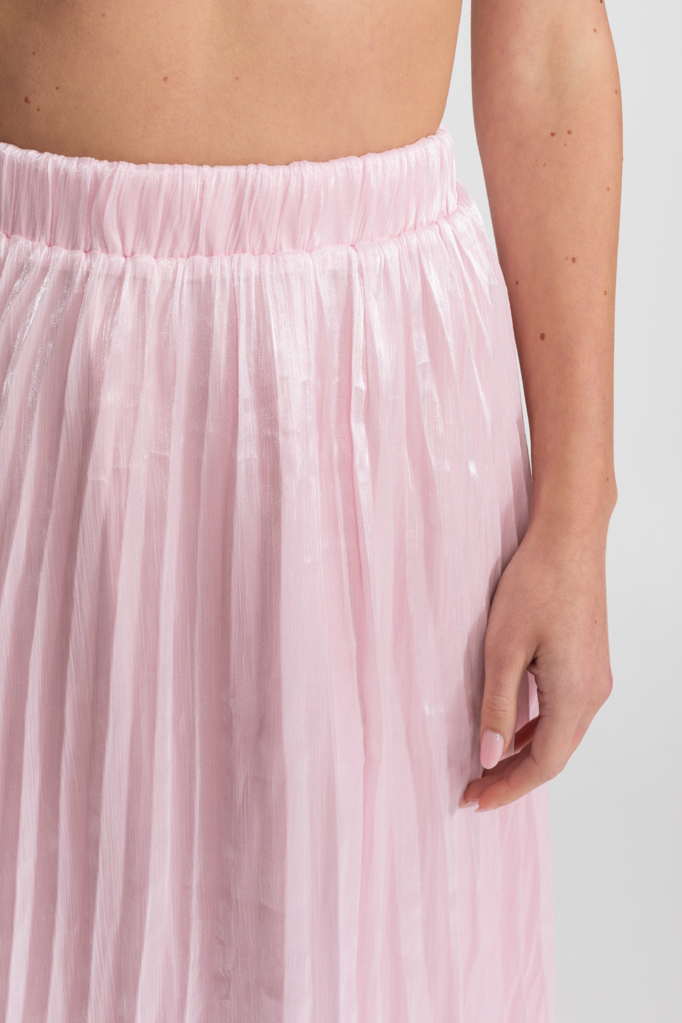 Tweed and Organza Co-ord Set with Crystal Bow Buttons - Pink