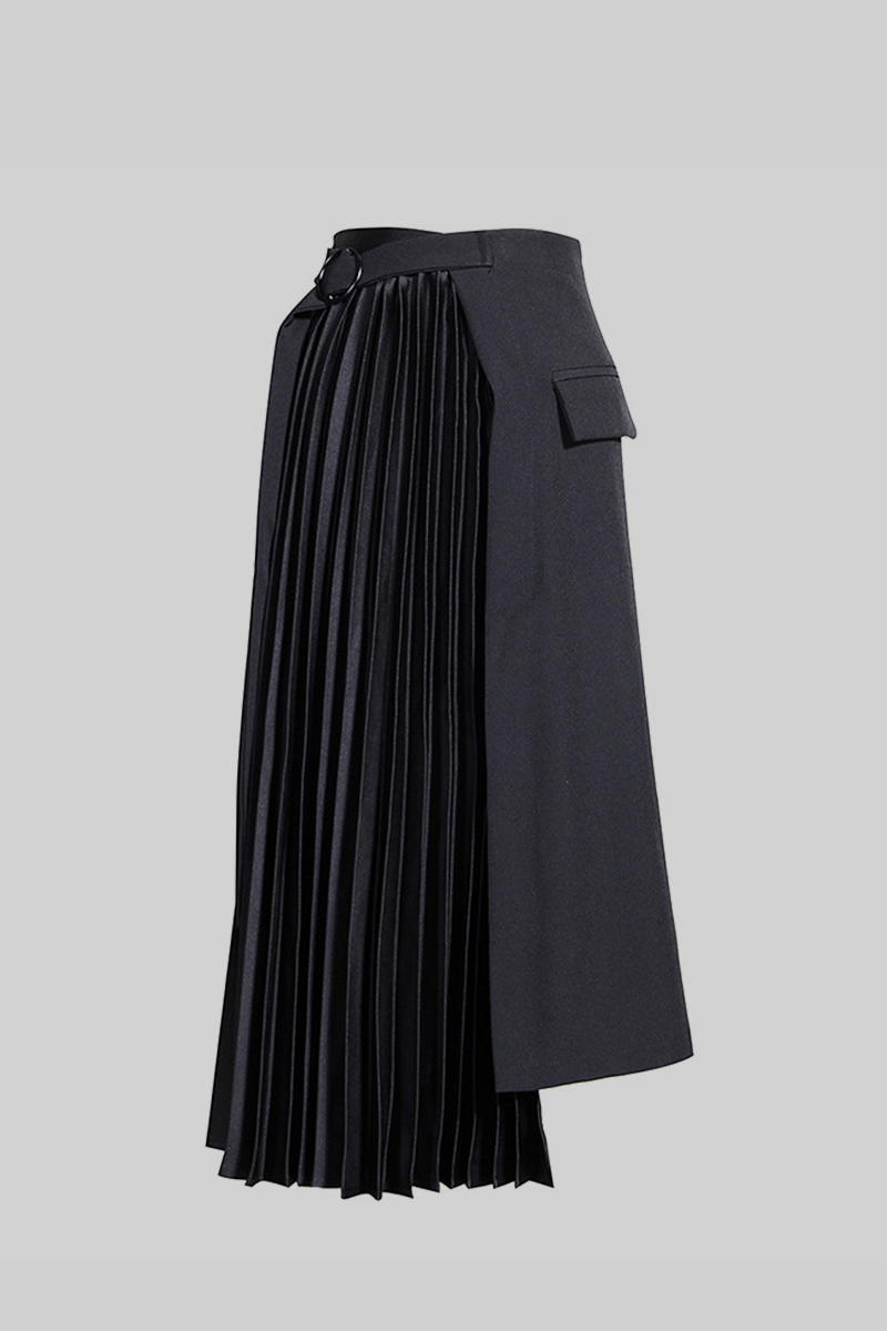 Asymmetric Pleated Skirt