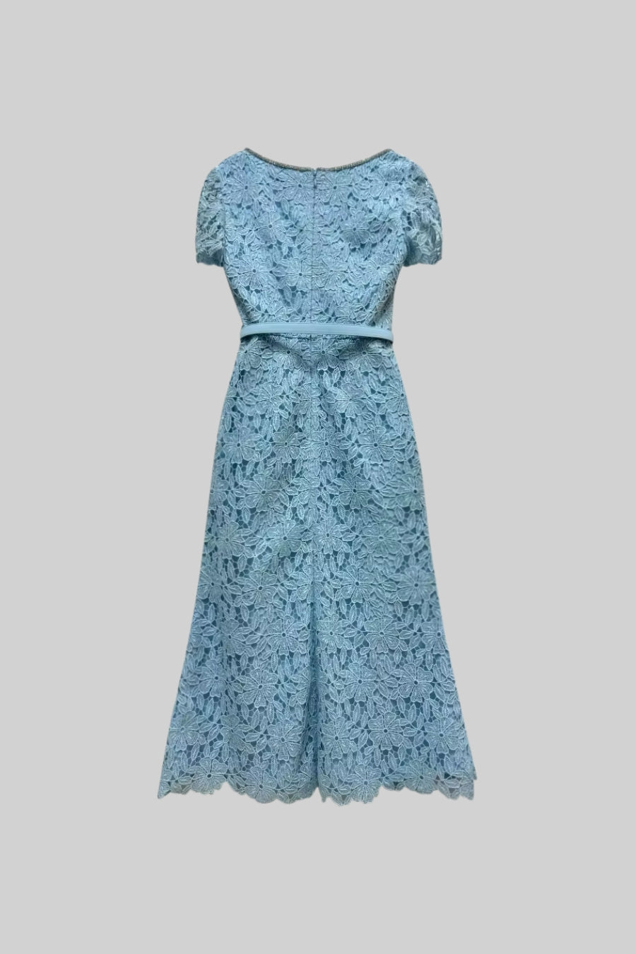 Light blue lace midi dress best sale