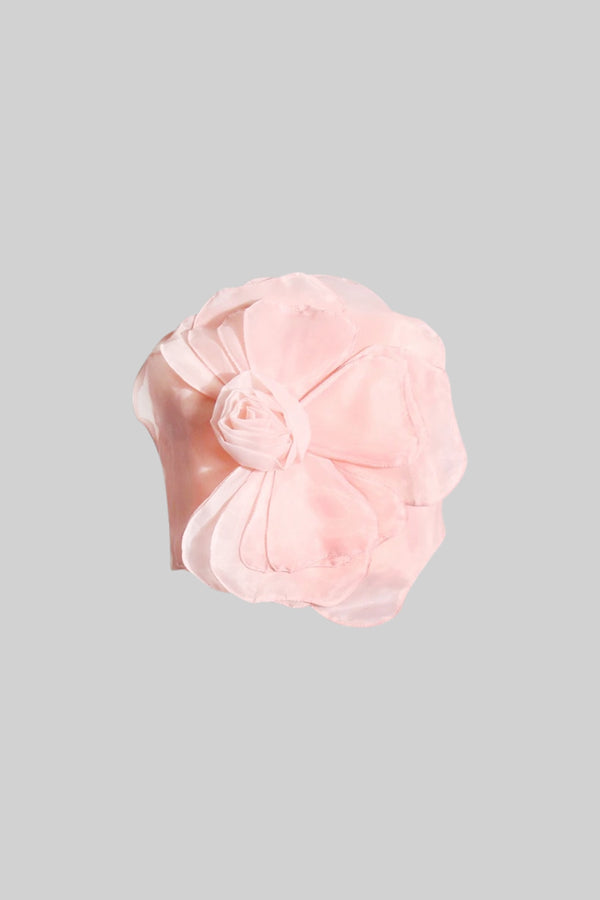 3D Voluminous Mesh Floral Top - Light Pink