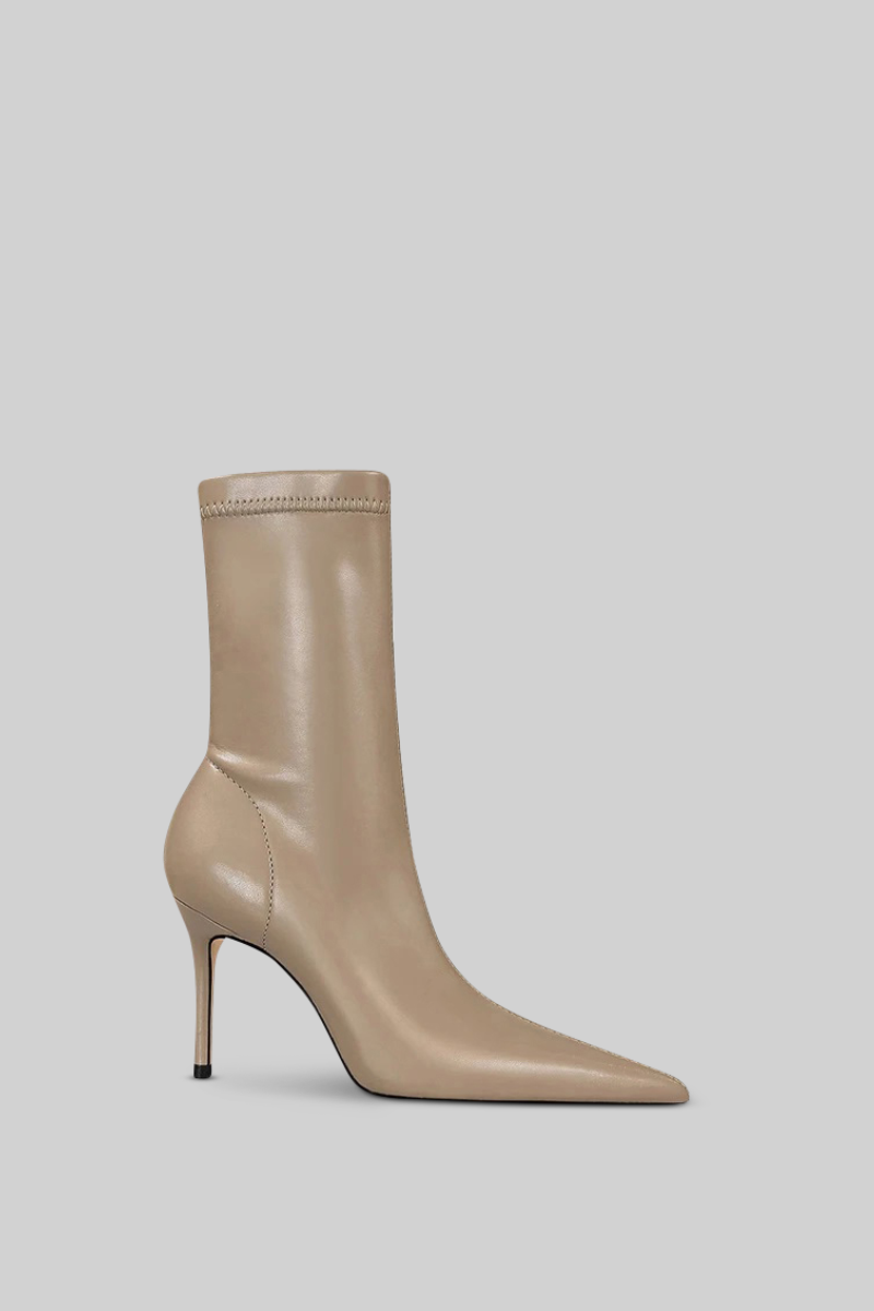 Ankle stiletto boots - Beige