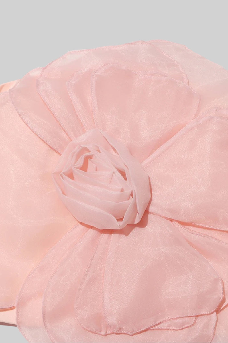 3D Voluminous Mesh Floral Top - Light Pink