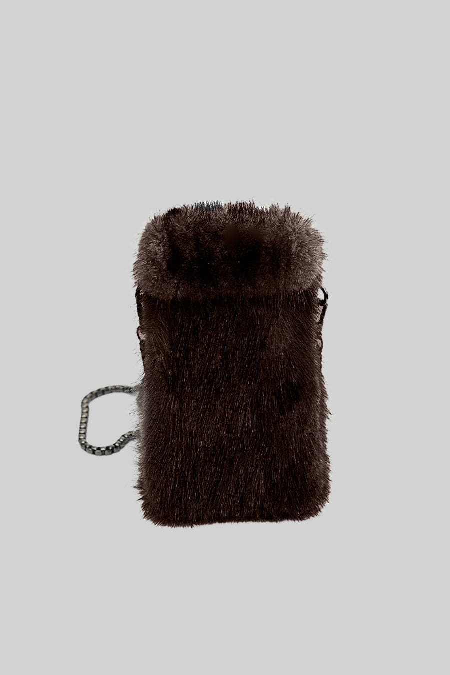 Elegant Mink Fur Smartphone Pouch - Brown