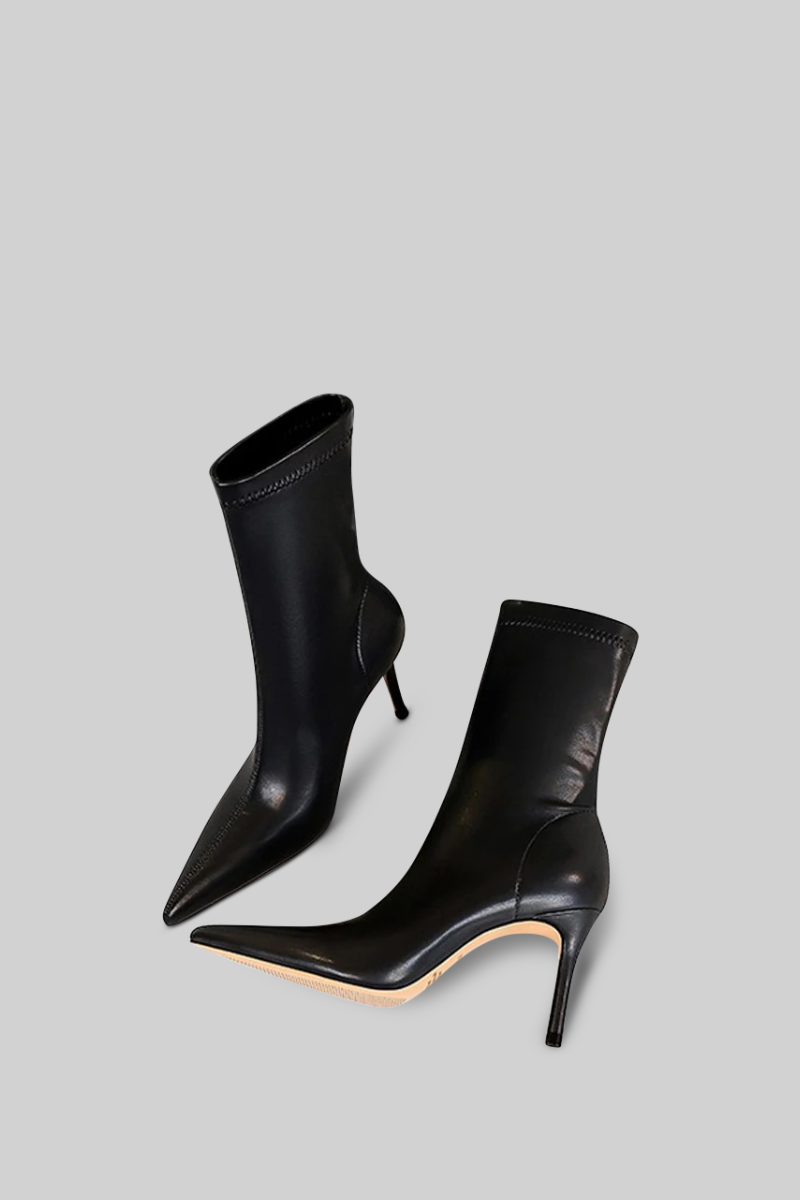 Ankle stiletto boots - Black