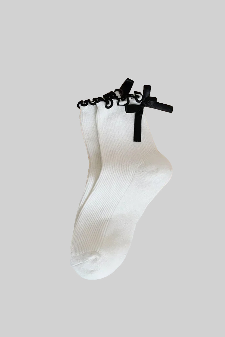 Ribbed Socks With Bow And Ruffled Trim Accents - 4 Pair Combo