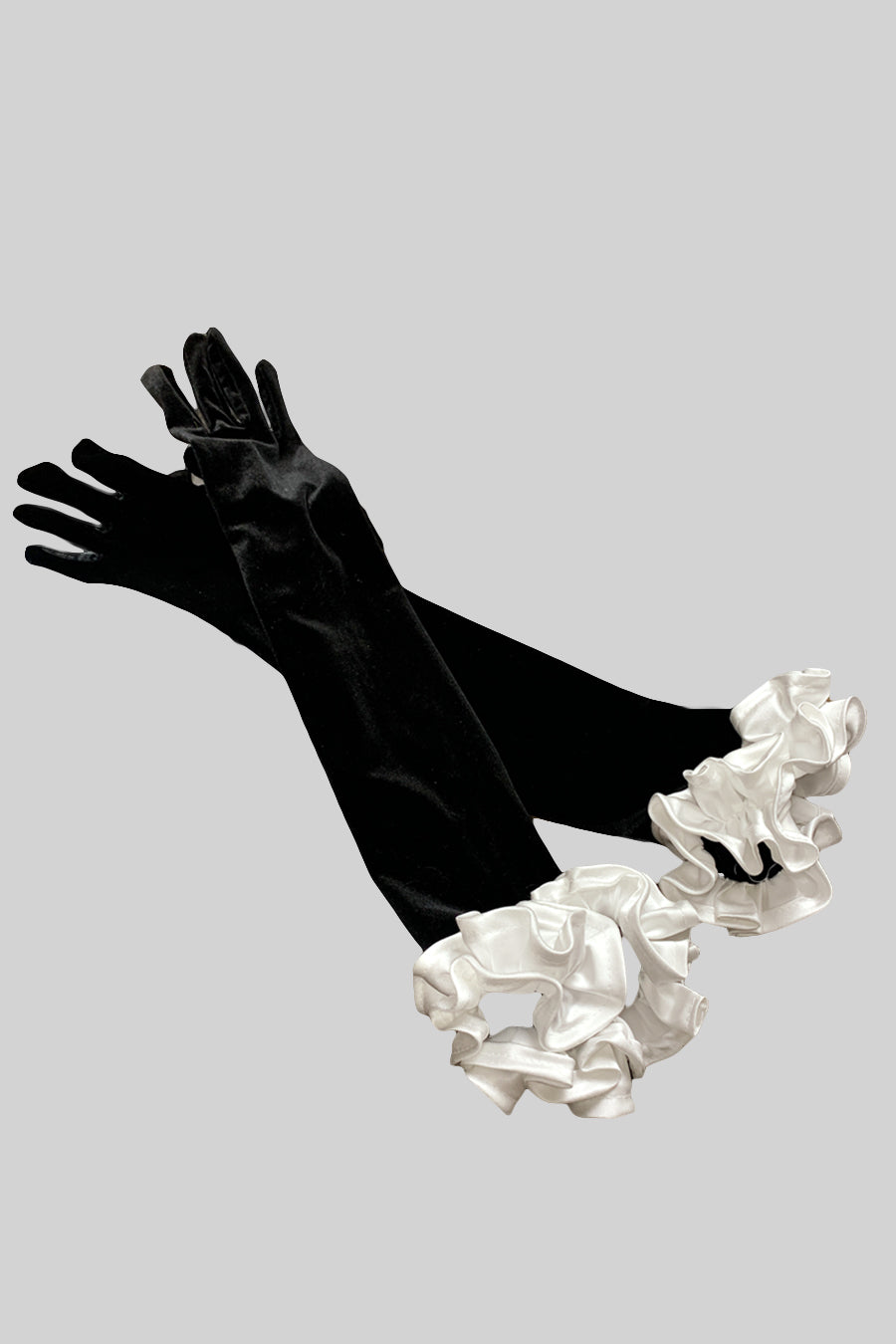 Elegant Velvet Evening Gloves - Black