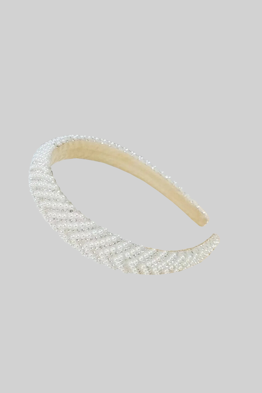 Sparkling Headband With Crystal And Pearl Embellishments - White