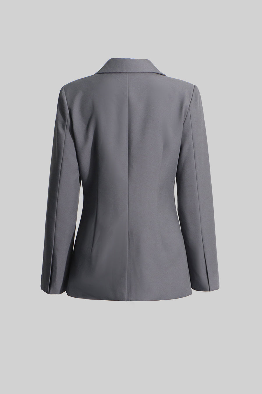 Tailored Blazer With Collar Bow - Gray