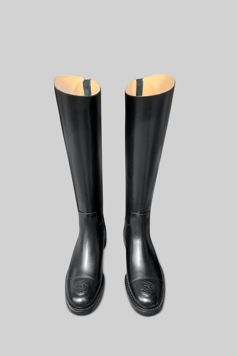 Vegan Leather High Knee Boots Black Sierra Darien