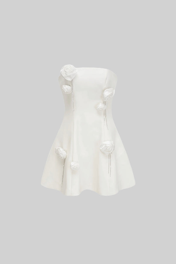 Roses Mini Dress - White
