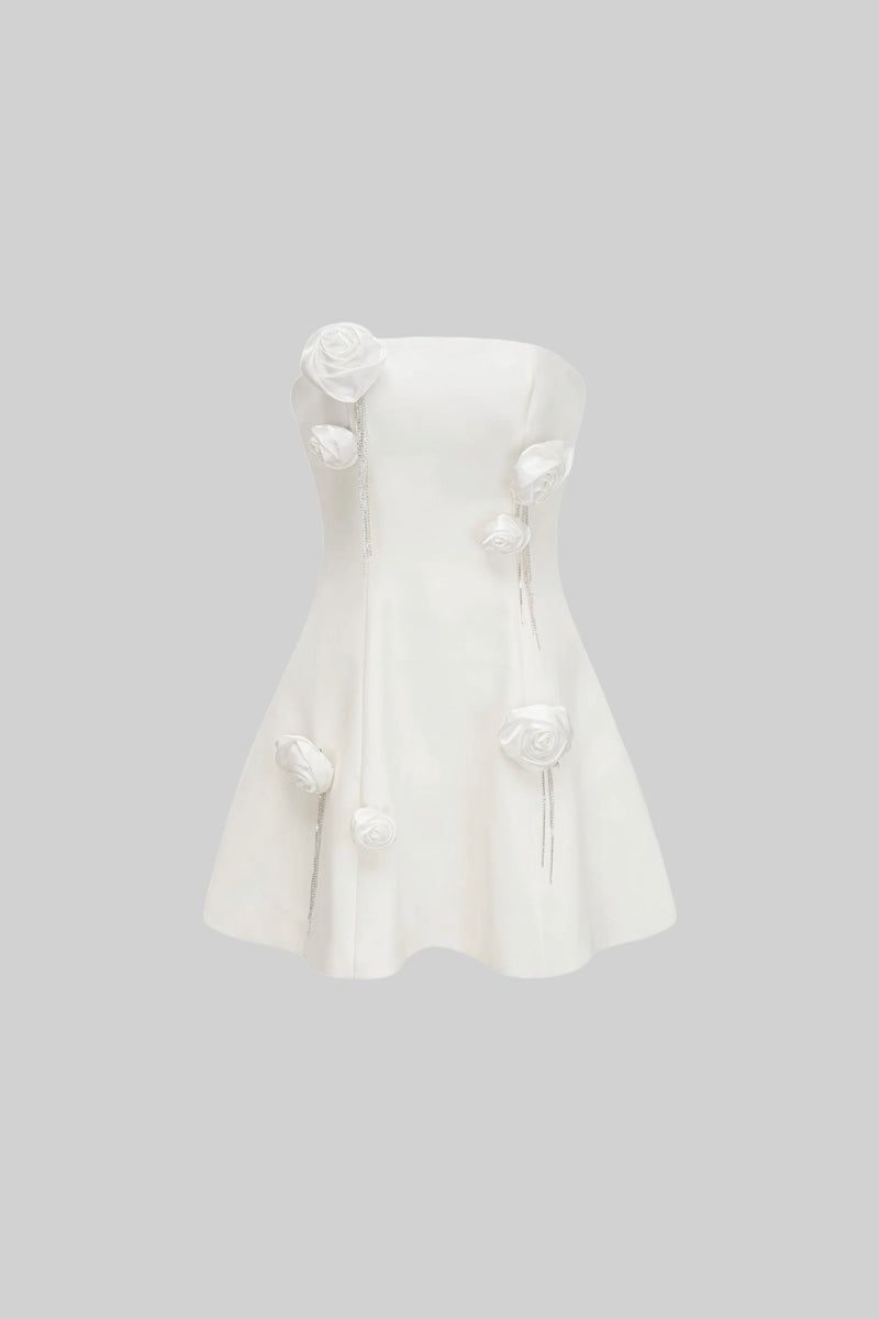 Roses Mini Dress - White