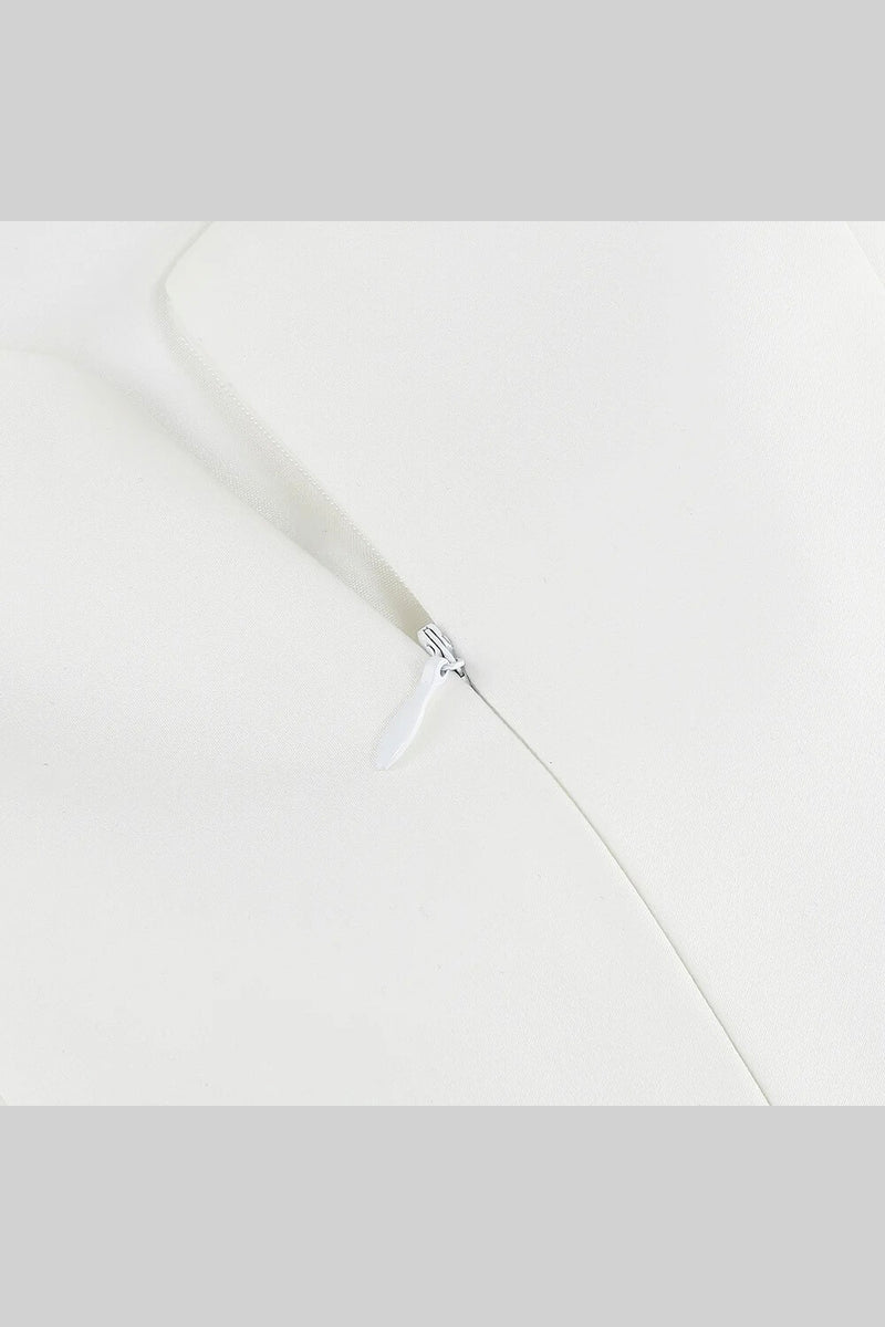 3D Voluminous Mesh Floral Mini Dress - White