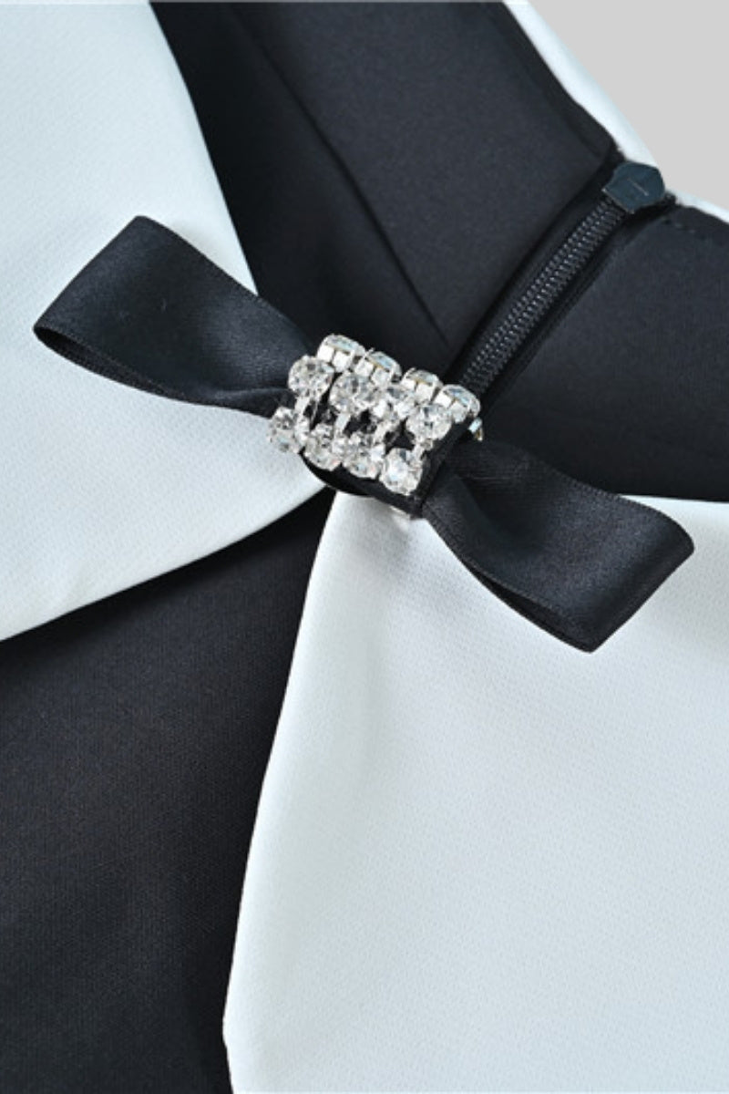 Bow Detail Minimalist Dress - B&W