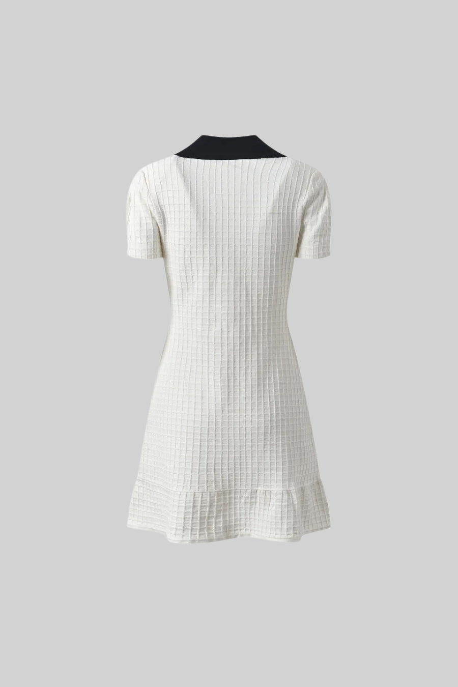 Short Sleeve Embellished Mini Dress - White