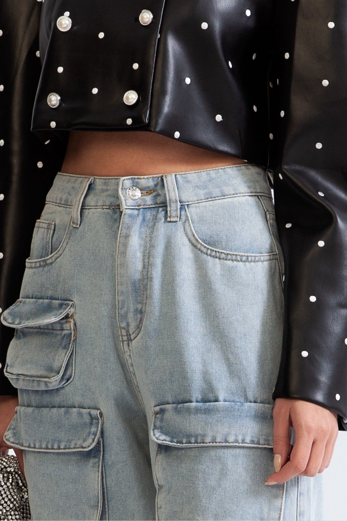 Cargo Jeans with Pockets - Blue
