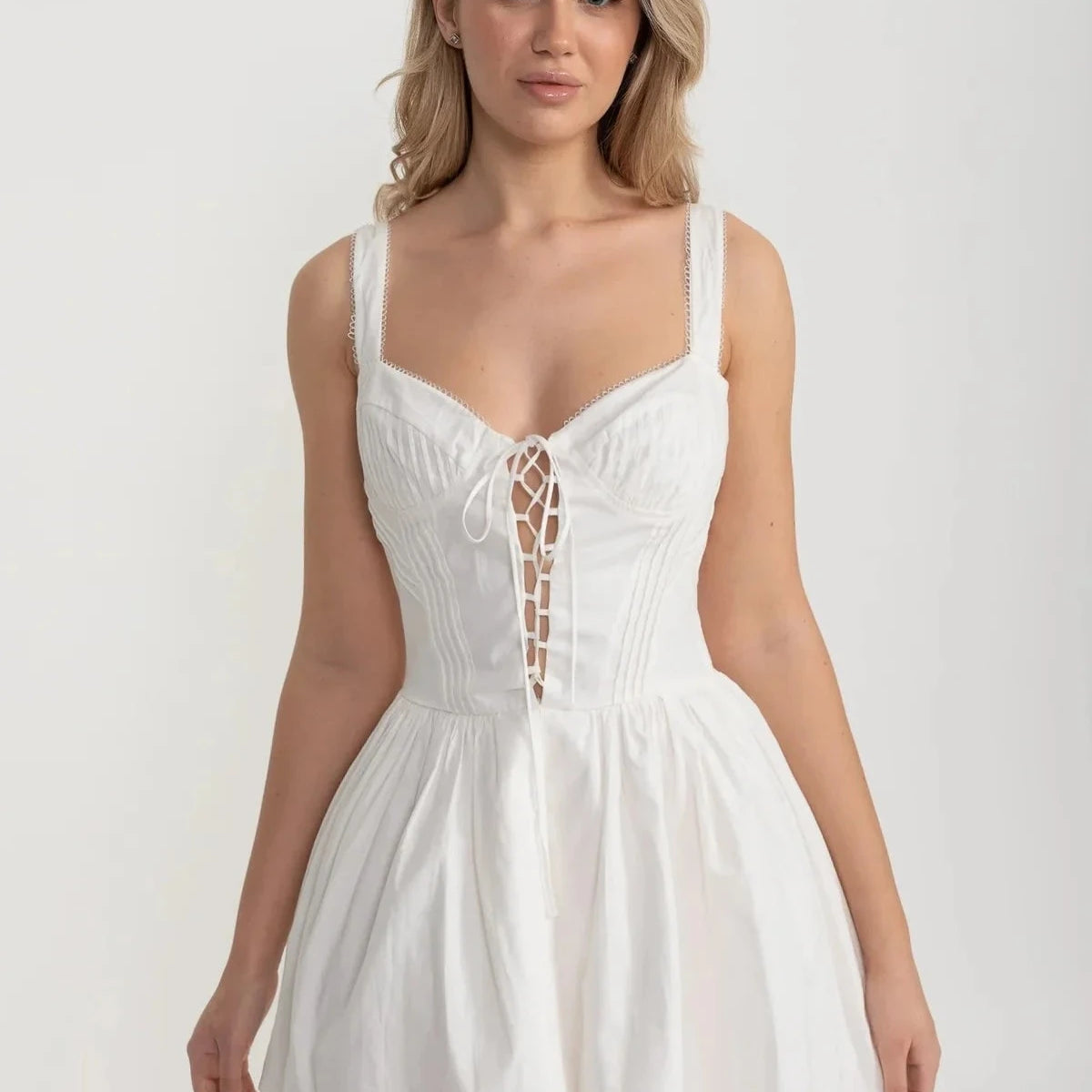 theredthread S cutting lace dress ホワイト THEREDTHREAD】S cutting lace dress