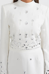 Diamond Embellished Co-Ord with Maxi Skirt - Yellow main image 1