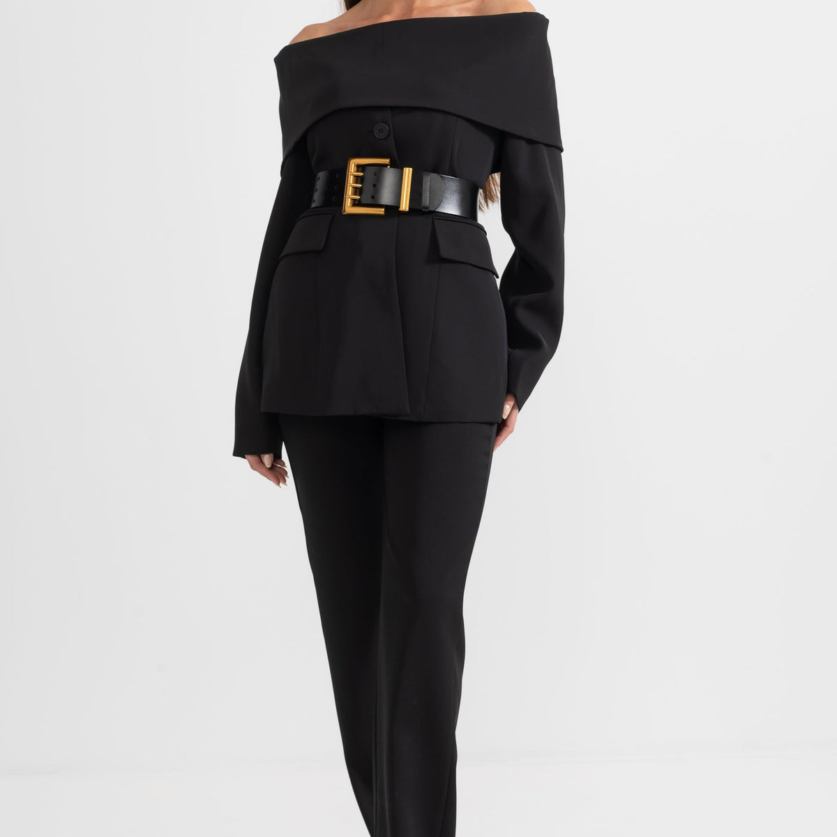 Cut Out Shoulder Jacket - Black