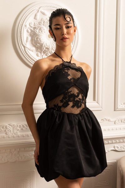 シェリエ sheer tweed ruffle mini dress Lizzy Ruffled Glitter Mesh Skater Dress | Windsor