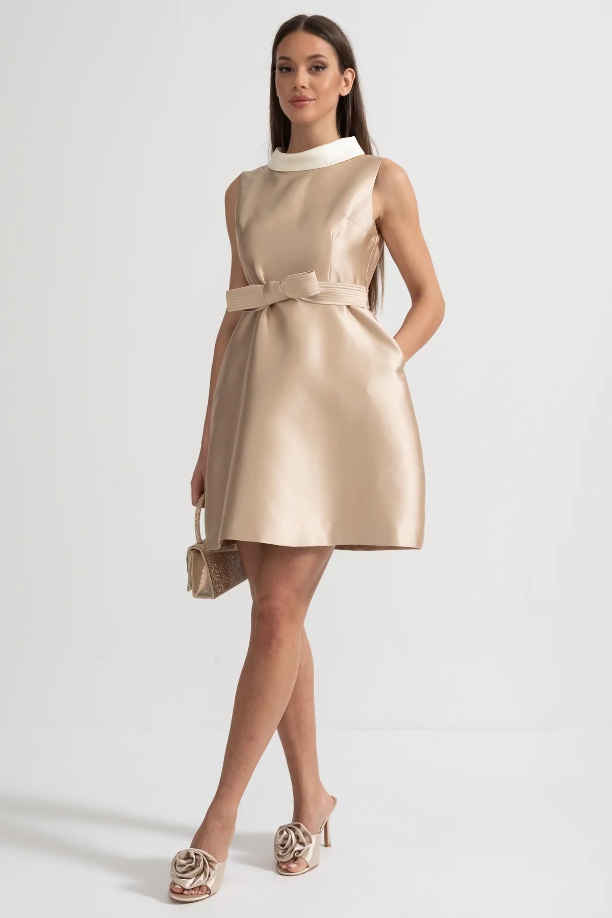 Pastel Natté Dress with Matching Bow Buttons main image 0