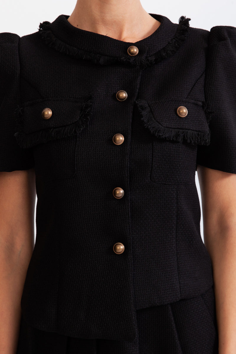 Tweed Co-Ord with bronze buttons - Black