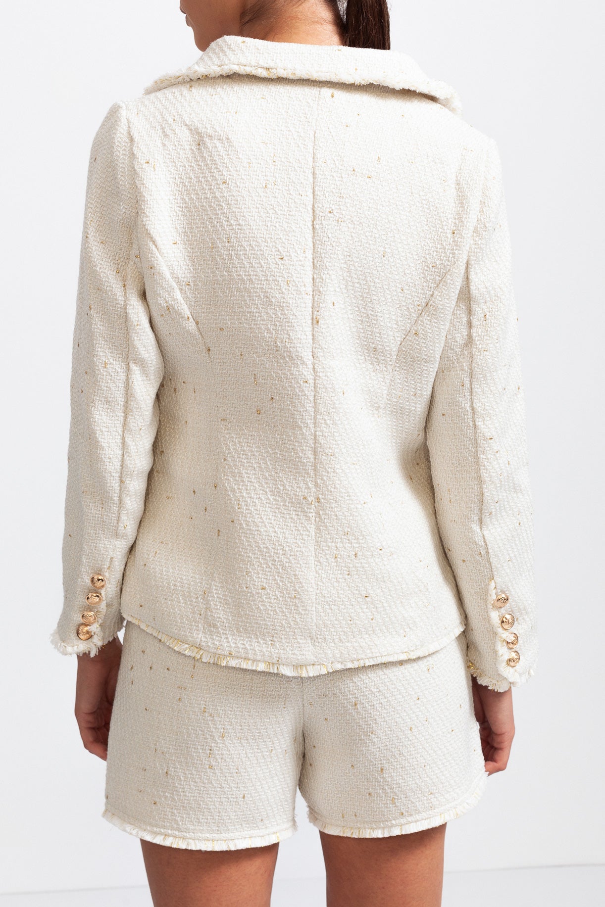 Elegant Tweed Co-Ord Set - Cream