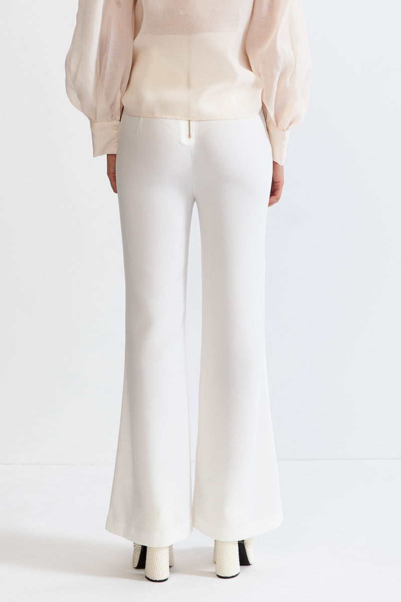 Double Breasted High waisted trousers - White