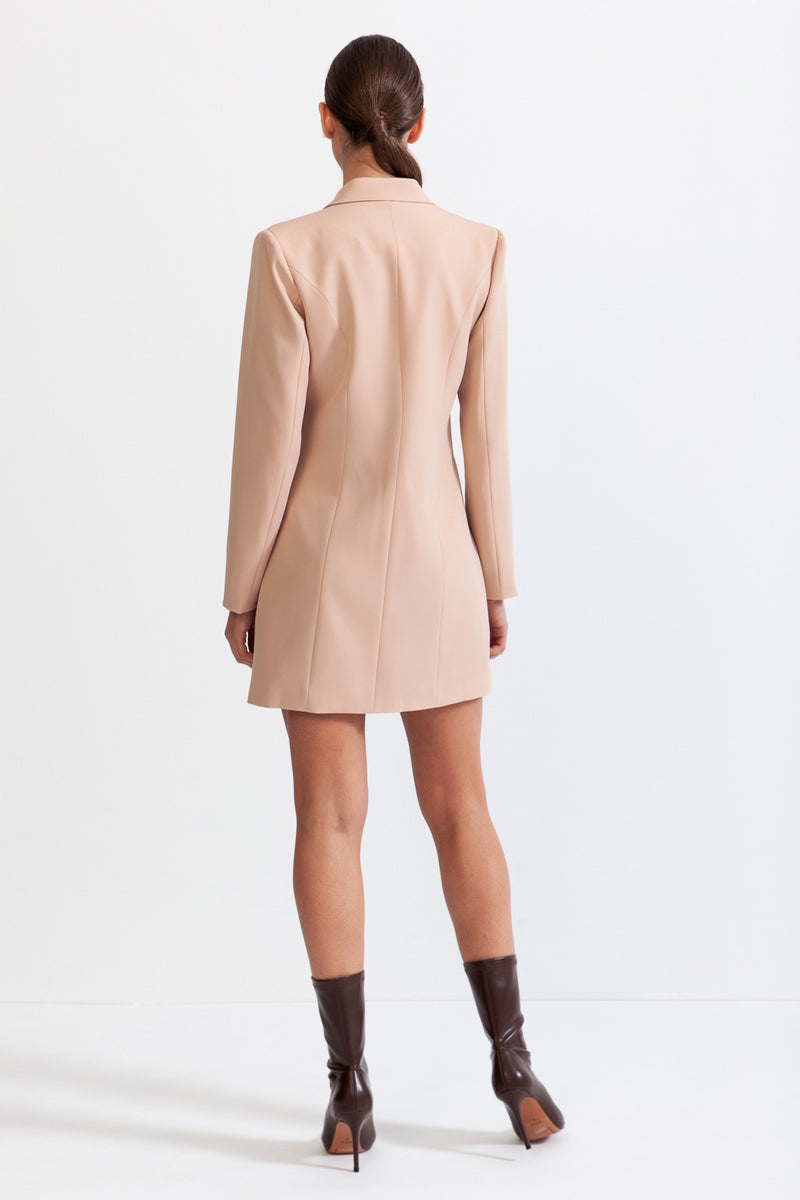 Long jacket with overlapping corset detail - Light Pink