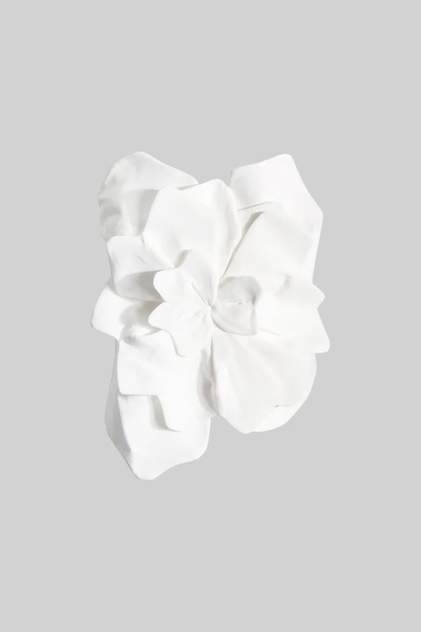 Sleeveless 3D Floral Tank Top - White
