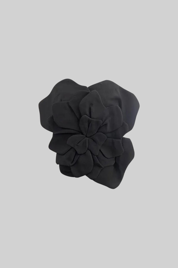 Sleeveless 3D Floral Tank Top - Black