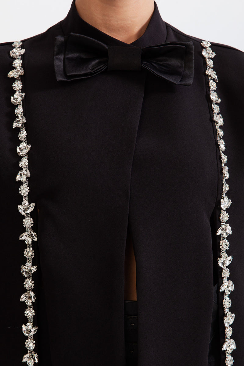 Jewel tuxedo cape - Black