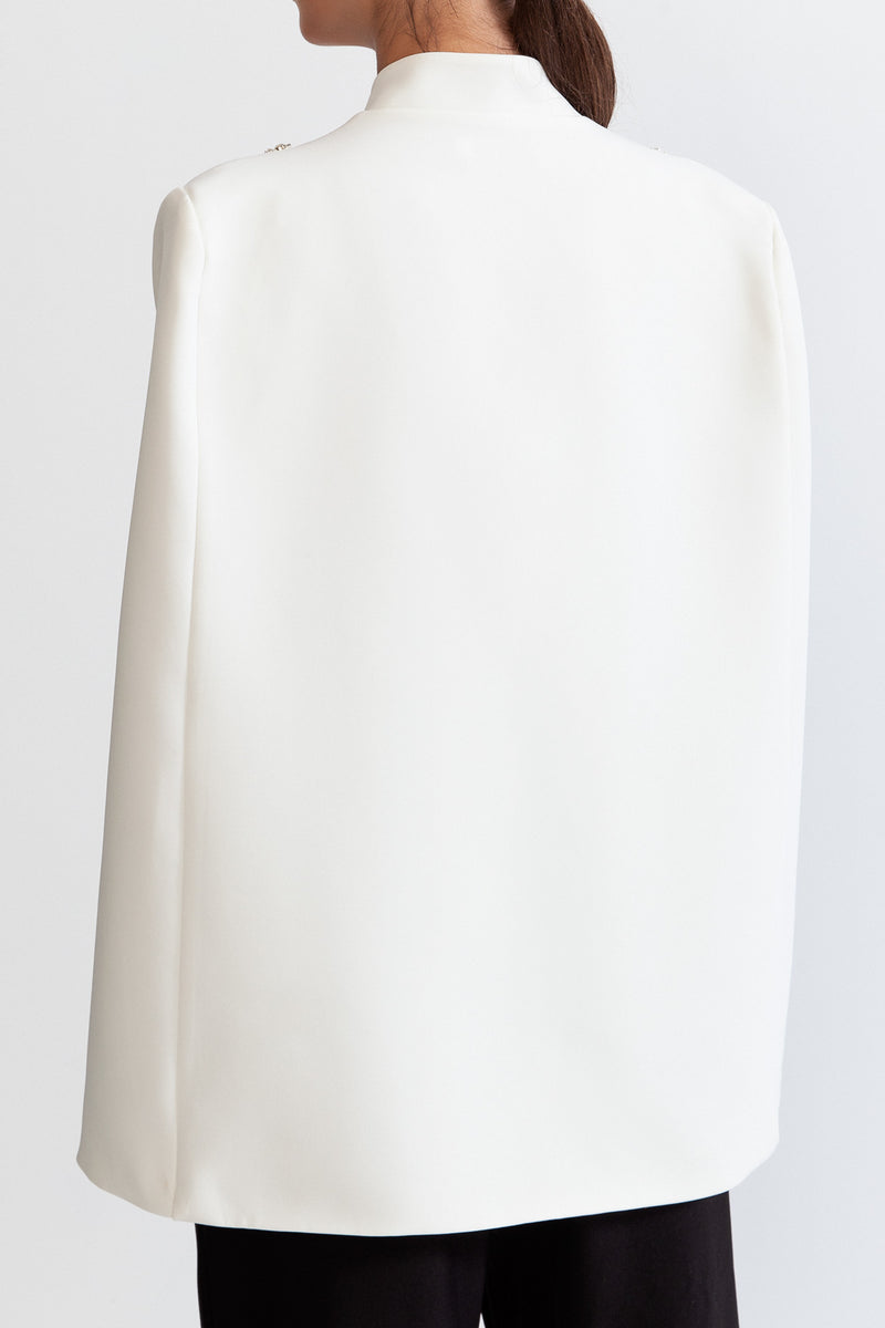 Jewel tuxedo cape - White