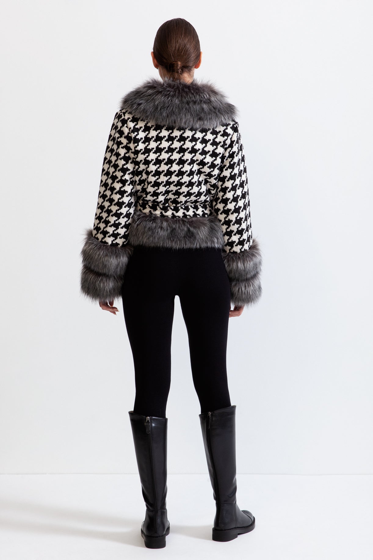 Houndstooth belted coat best sale