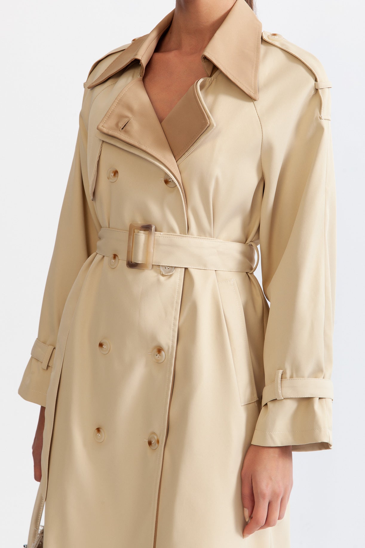 Classic trench coat with belt - Beige