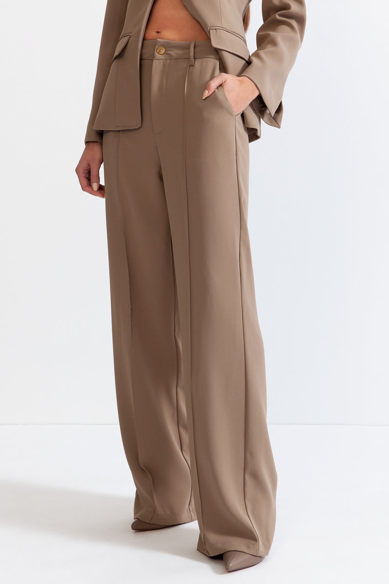 Minimalist co-ord with Geometrical Lines - Light Brown
