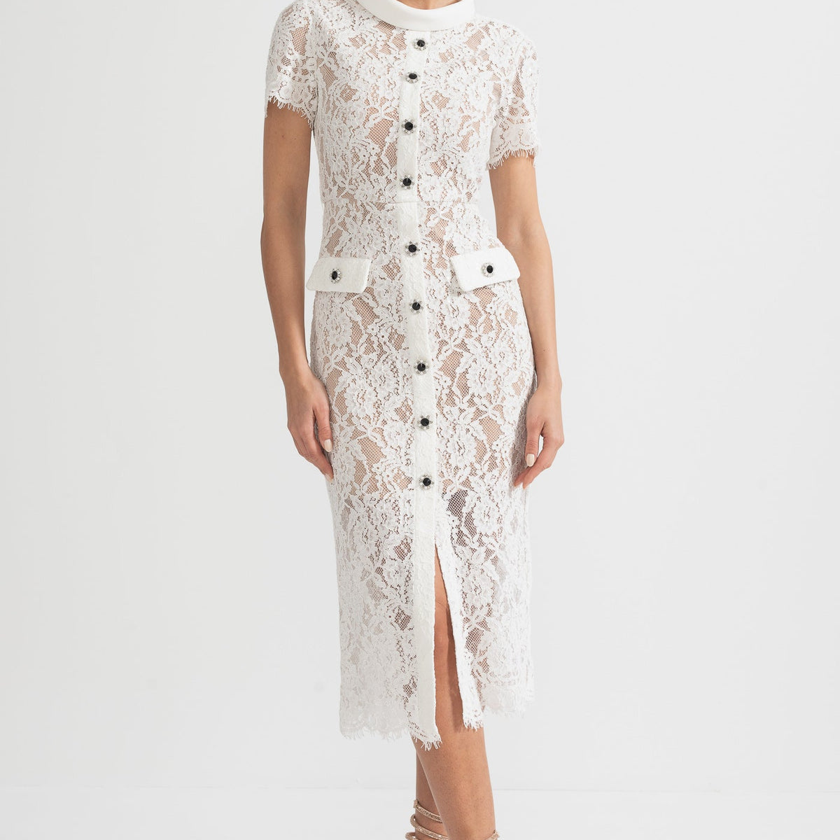 chinese dress ladies Women's Short Sleeve Lace Dress Wedding Guest Cocktail Midi Dress Casual  Semi Formal Office Dress with Belt 2024  (Black,Small,Female,Adult,US,Alpha,Small,Regular,Regular) at Amazon Women's  Clothing store main image 1