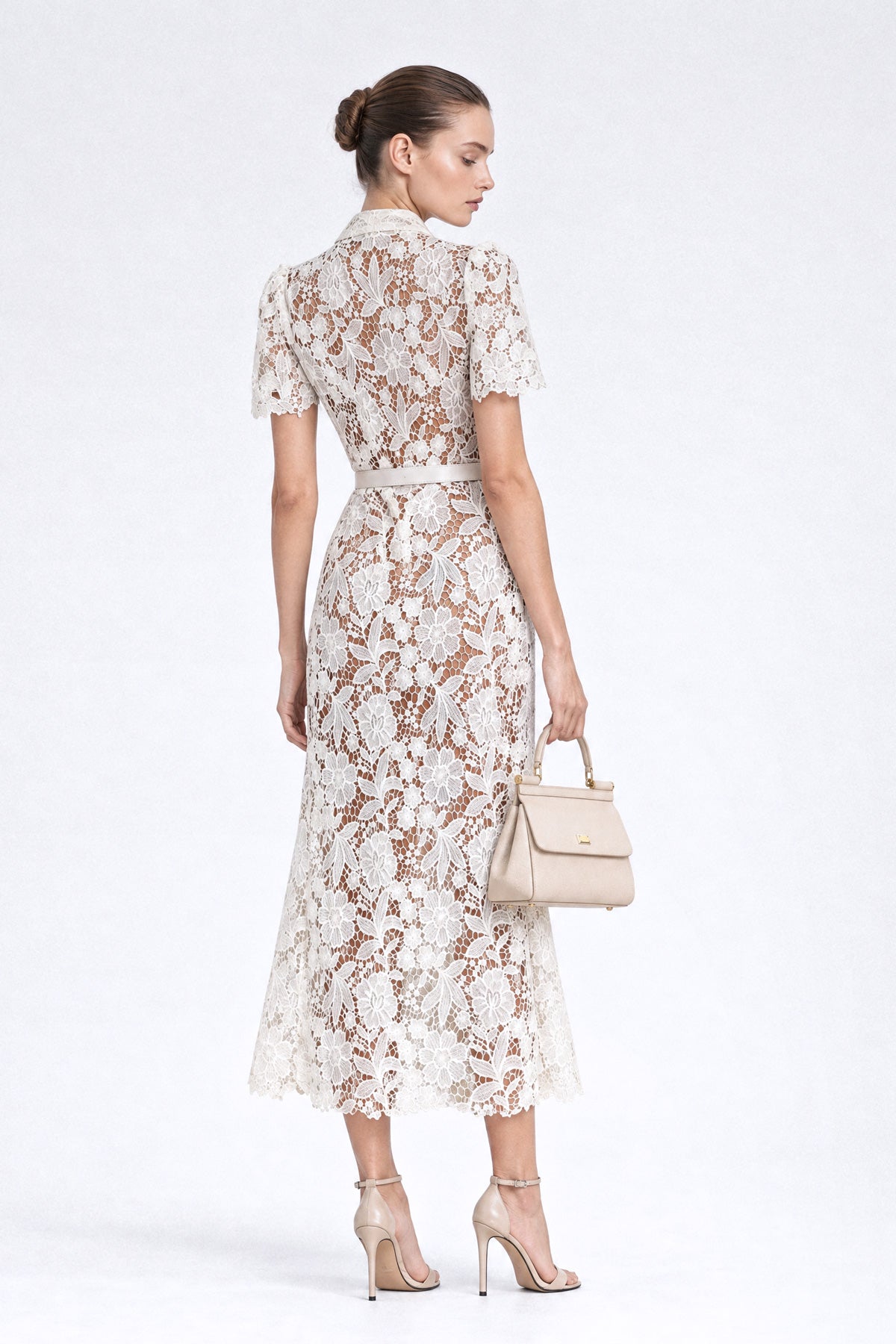 Guipure Lace Shirt Dress - Ivoire