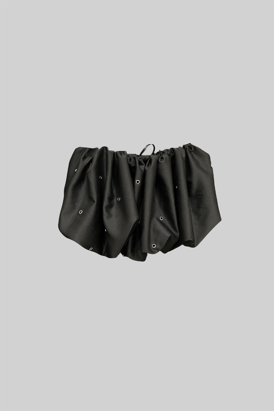 Puff Skirt With Round Staples - Black