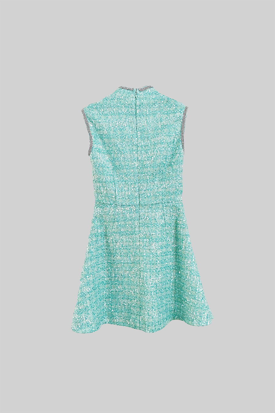 Short Knitted Texture Dress - Turquoise